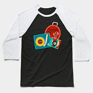 Retro Record Player Baseball T-Shirt